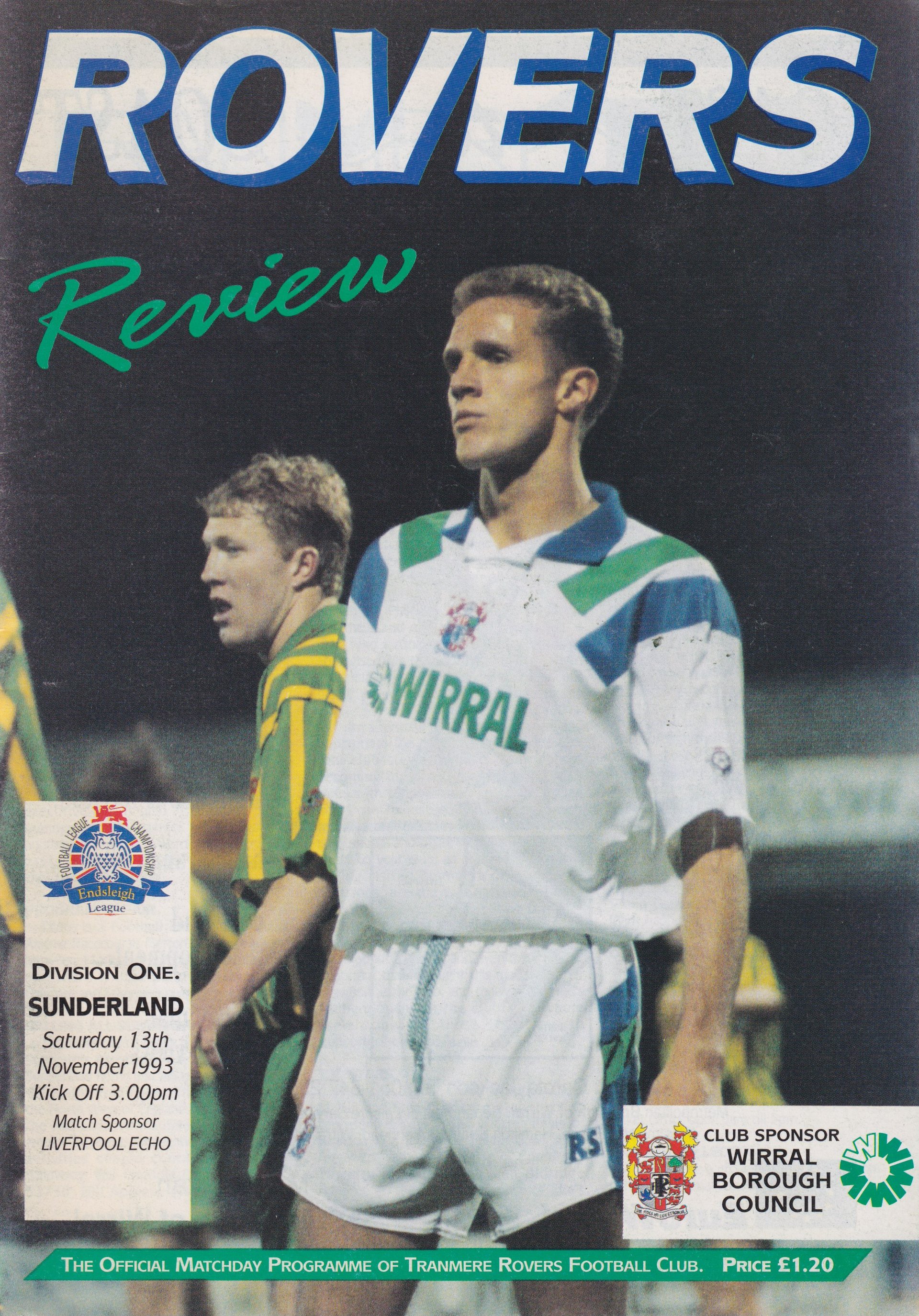 Tranmere Rovers v Sunderland match programme